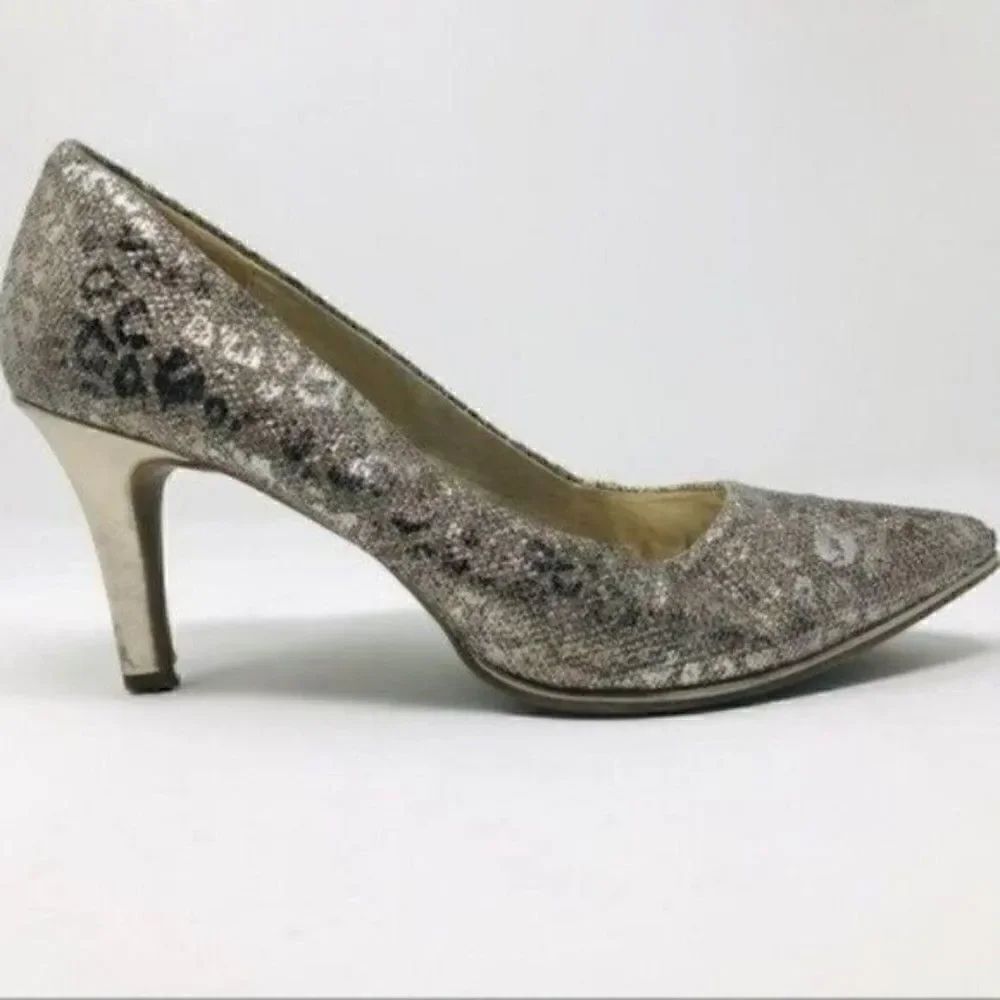 Bandolino womans heel 8.5M BoxT glitter gold cheetah print